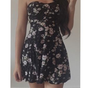 Strapless floral dress